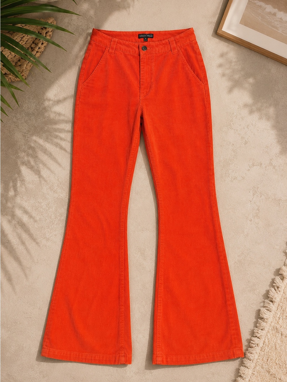 Current Mood Orange Corduroy Button-Up Detail